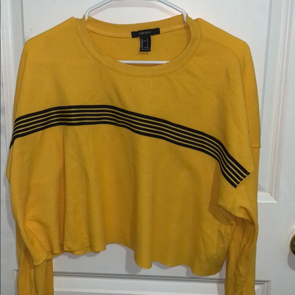 waffle knit striped top